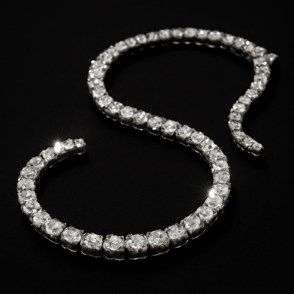 Men's Natural Earth Mined Diamonds Gold Chain 32 Inches 30 CARATS 5mm