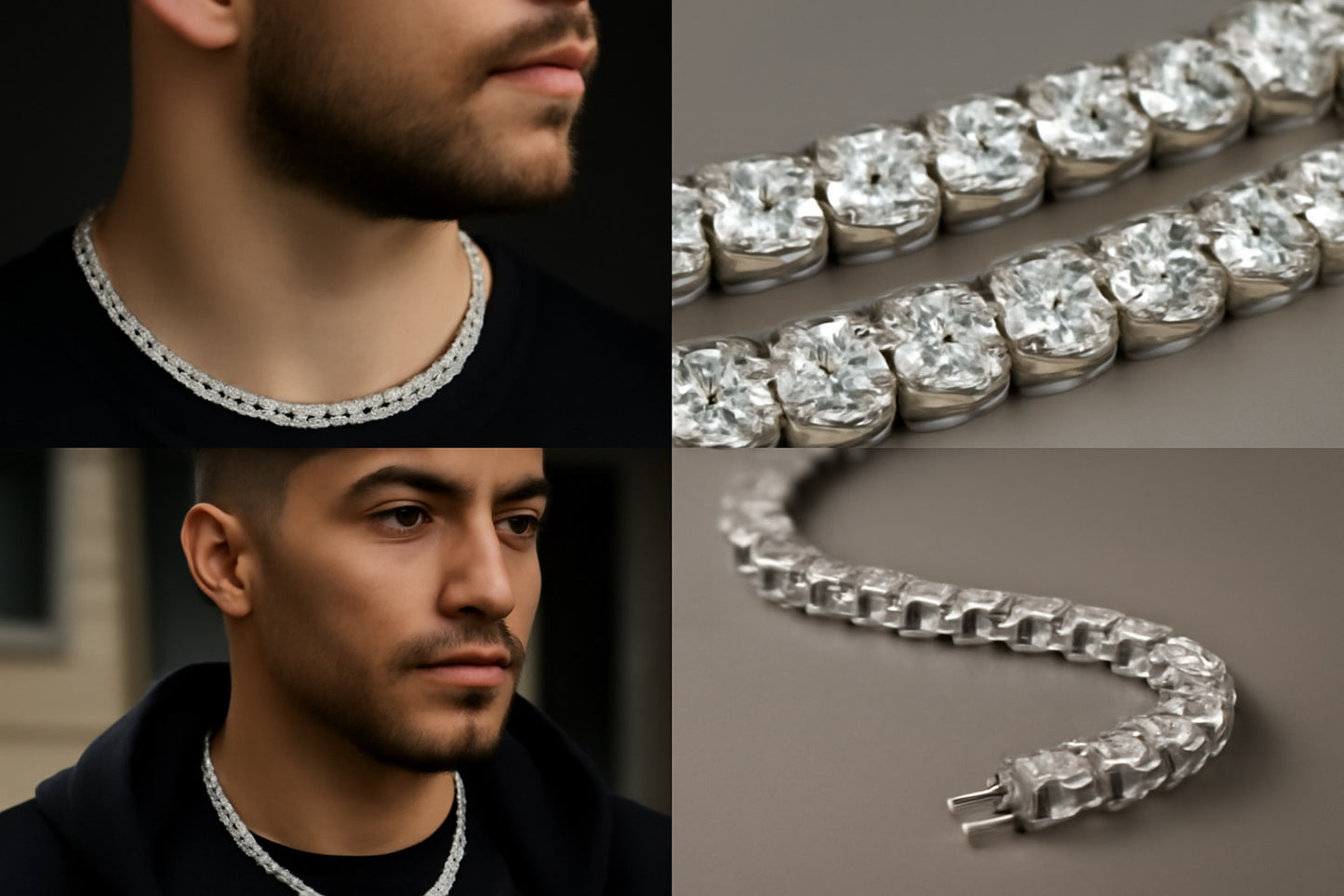 Men's Natural Earth Mined Diamonds Gold Chain 22 Inches 8.8 CARATS 4.5mm