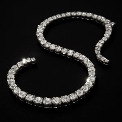 Men's Natural Earth Mined Diamonds Gold Tennis Chain 30 Inches 101.25 CARATS 5mm