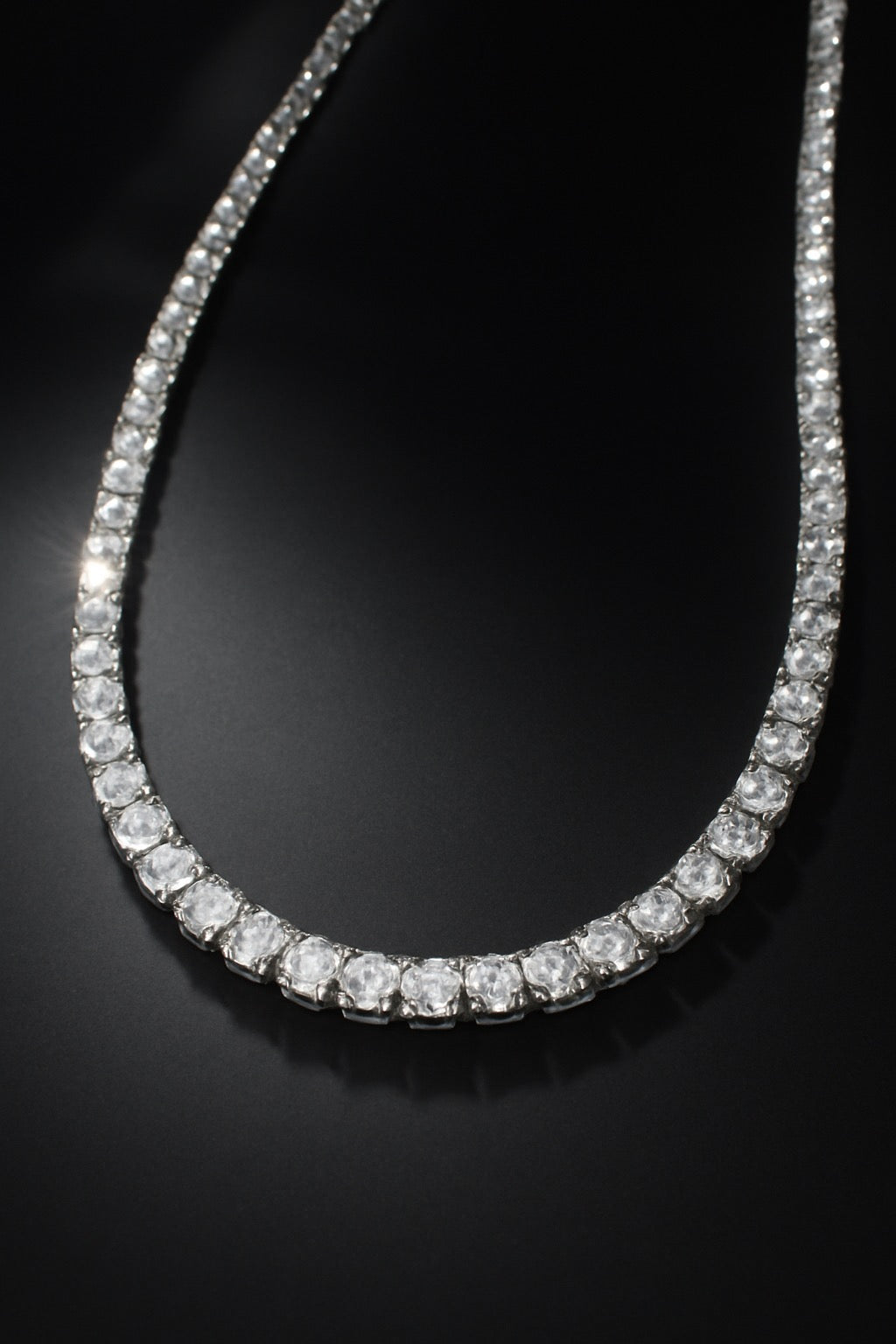 Men's Natural Earth Mined Diamonds Gold Tennis Chain 30 Inches 101.25 CARATS 5mm