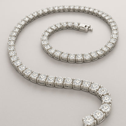 Men's Natural Earth Mined Diamonds Gold Tennis Chain 30 Inches 101.25 CARATS 5mm