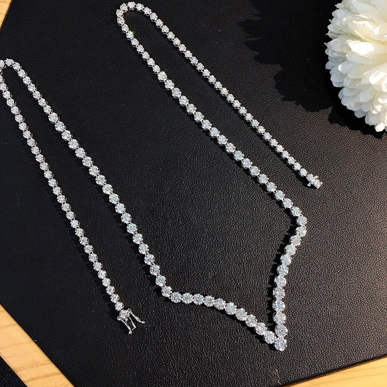 Natural Diamond V Shape Necklace