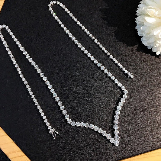 Natural Diamond V Shape Necklace